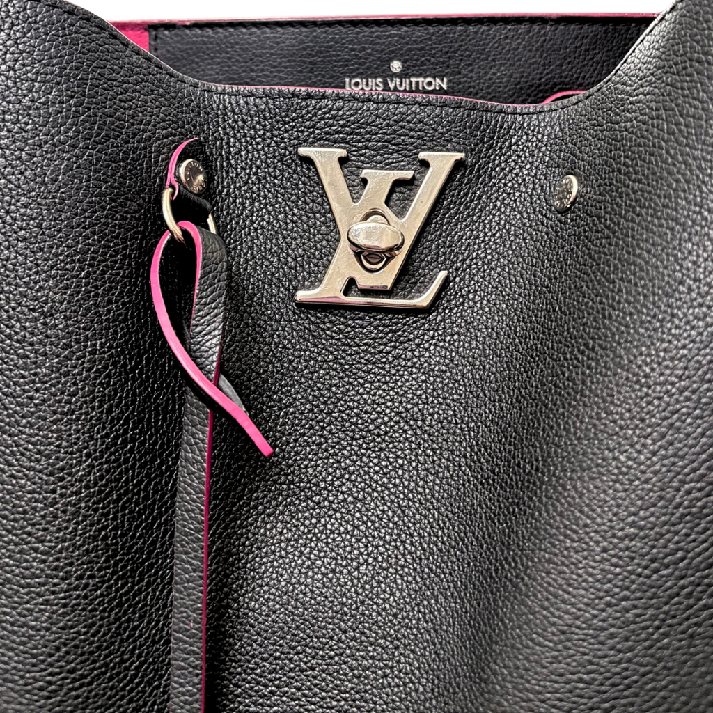 Lock Me Bucket Bag Black/Pink Silver Hardware