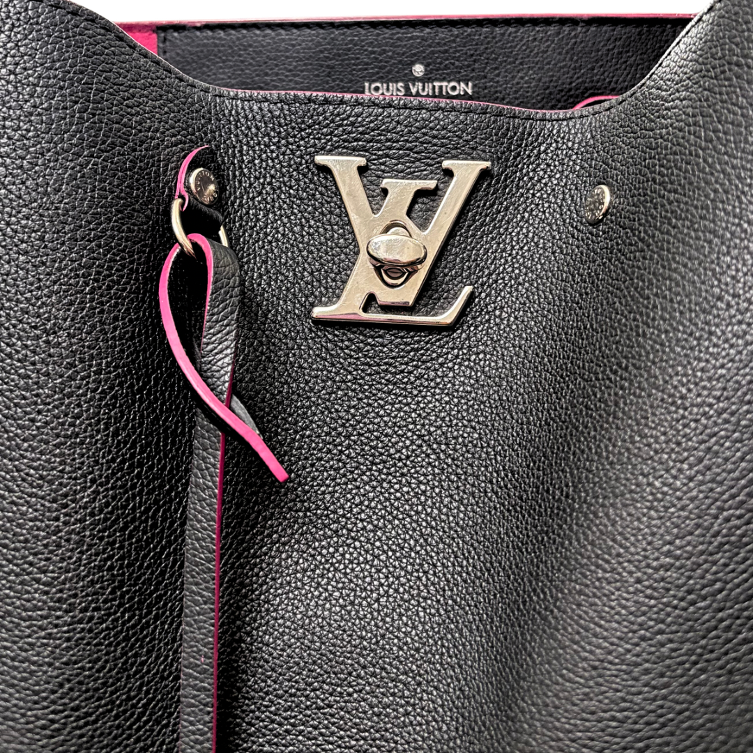 Lock Me Bucket Bag Black/Pink Silver Hardware