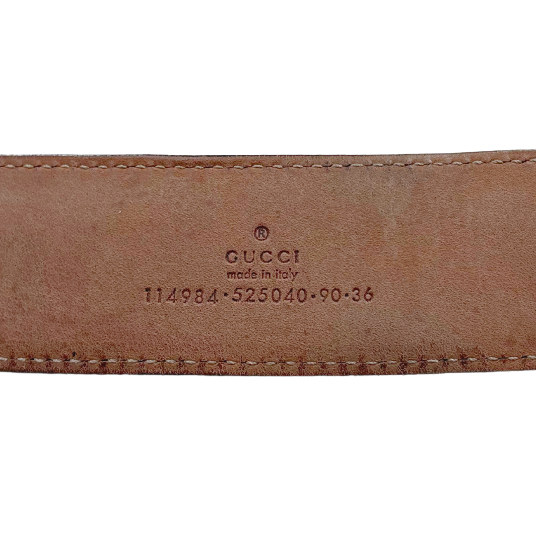 Belt Black Silver Hardware Size 90/36
