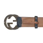 Belt Black Silver Hardware Size 90/36