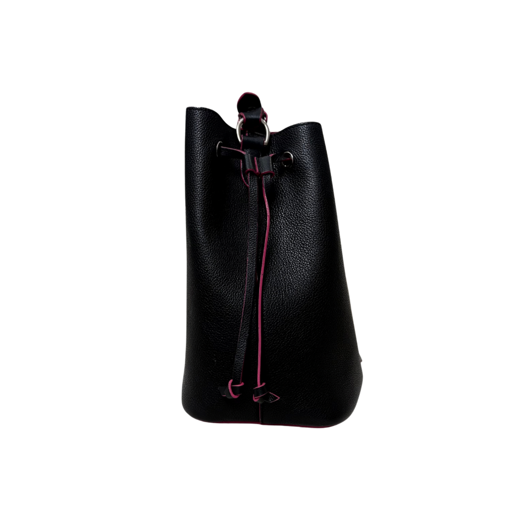 Lock Me Bucket Bag Black/Pink Silver Hardware