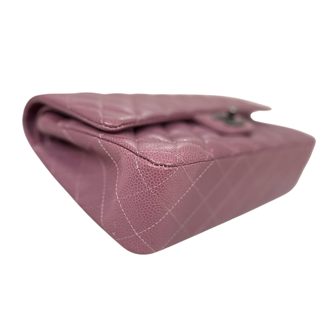 Classic Double Flap Medium Old Rose Silver-Tone Hardware Series 21