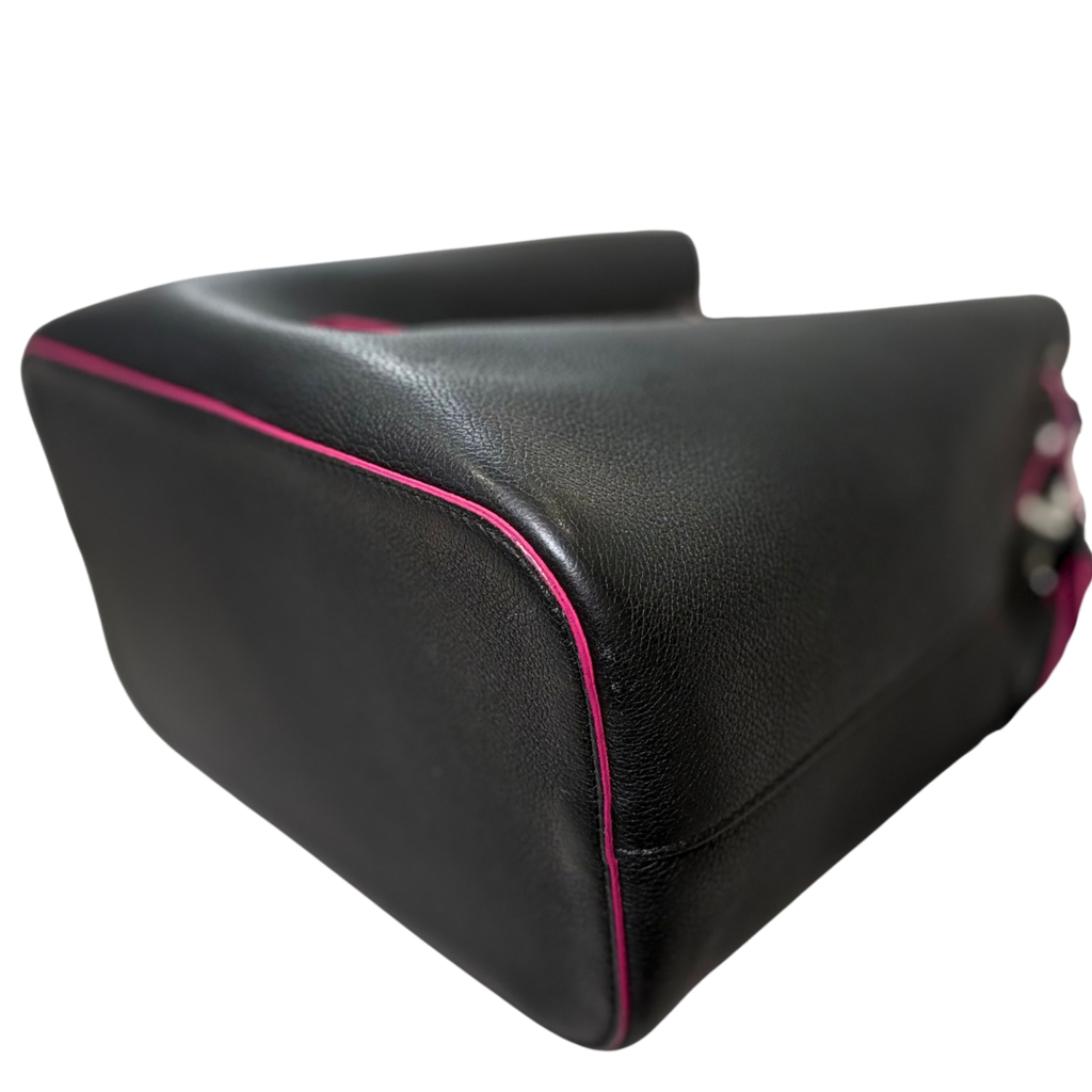Lock Me Bucket Bag Black/Pink Silver Hardware