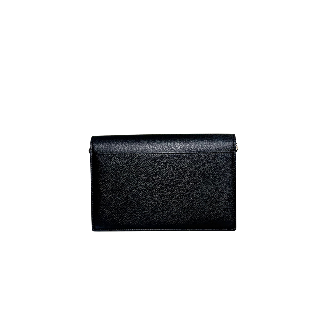 MyLockMe Black Chain Pochette Silver Hardware