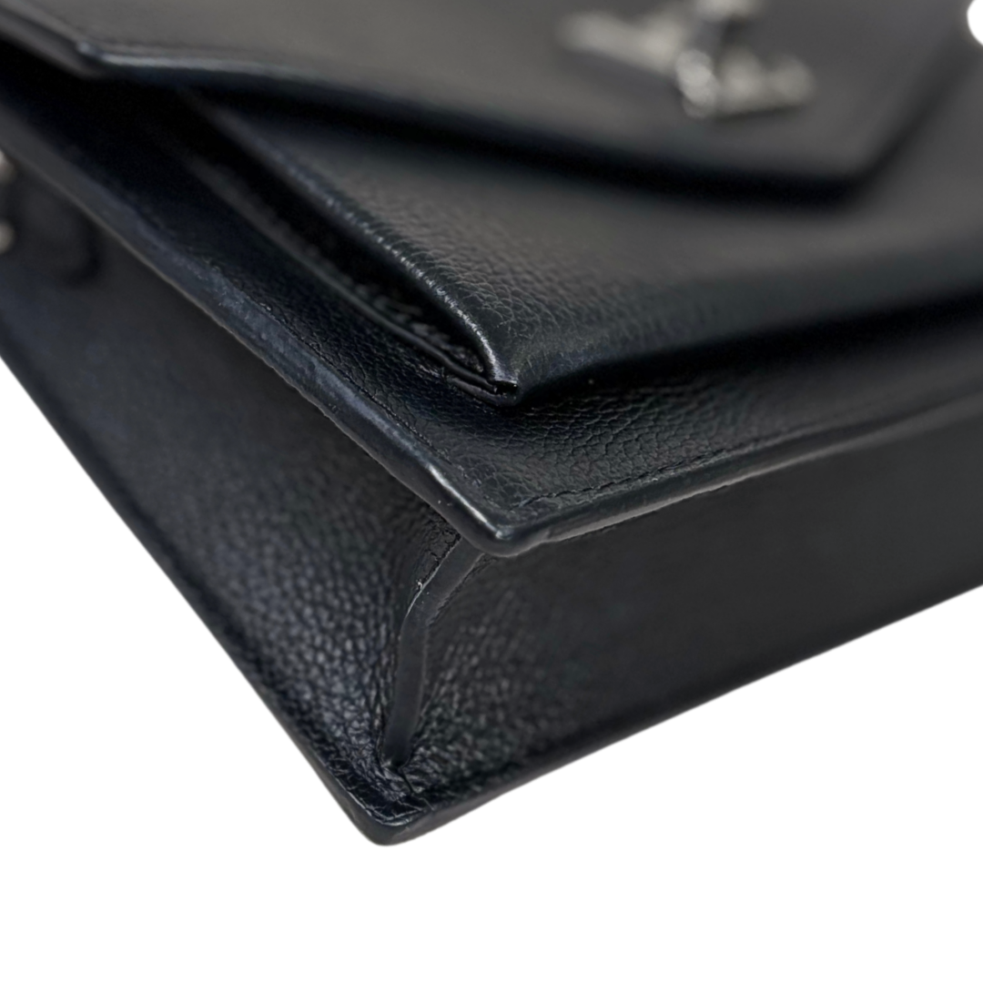 MyLockMe Black Chain Pochette Silver Hardware