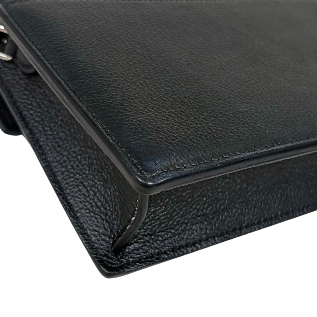 MyLockMe Black Chain Pochette Silver Hardware