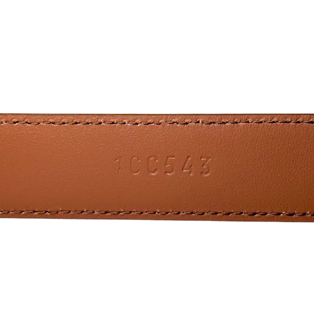 Belt Brown Silver Hardware Size 90/36