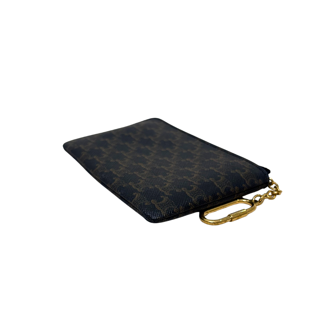 Triomphe Logo Coin and Card Pouch Gold Hardware
