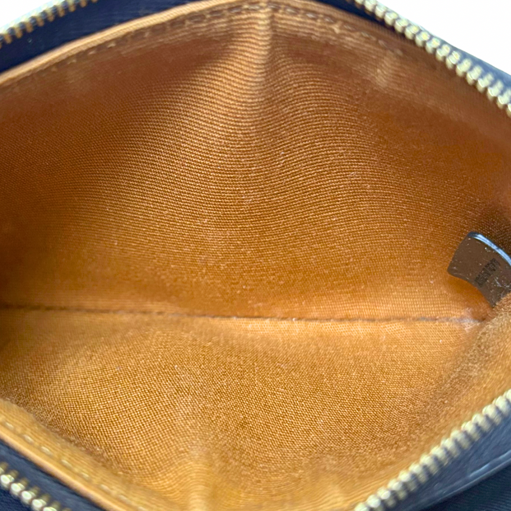 Triomphe Logo Coin and Card Pouch Gold Hardware
