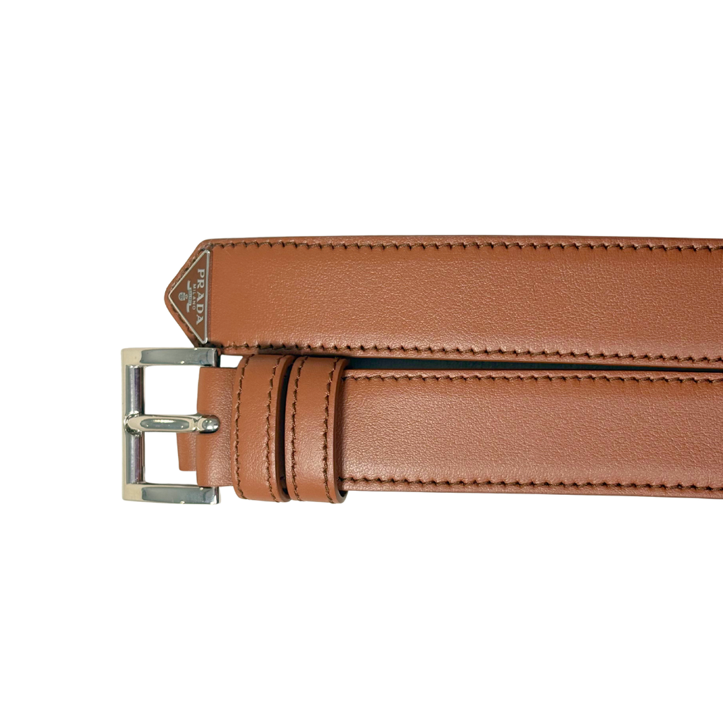 Belt Brown Silver Hardware Size 90/36