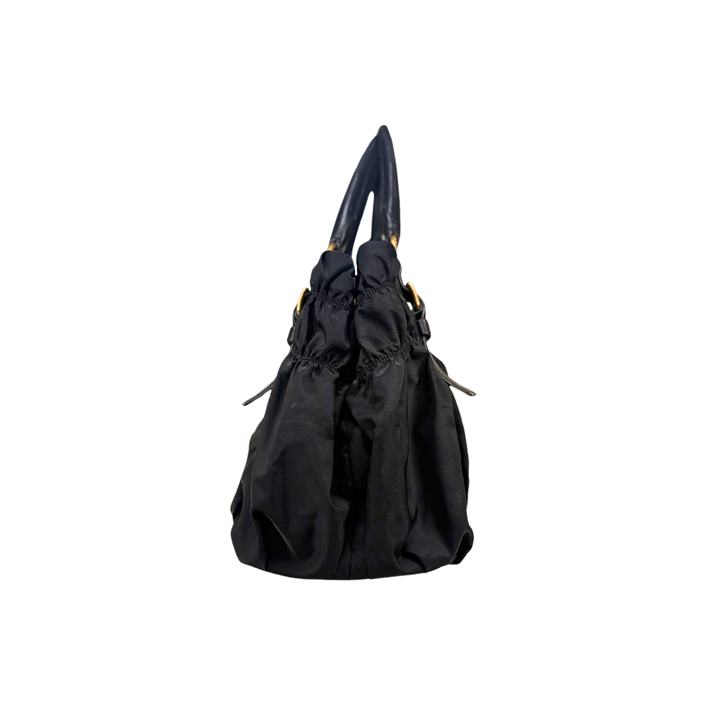 Tessuto Nylon Gaufre Tote Bag Gold Hardware