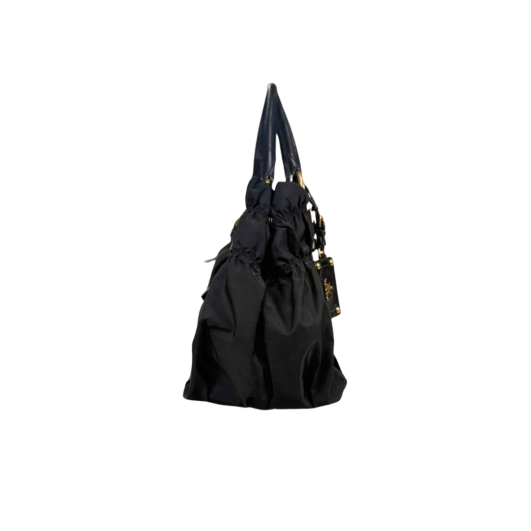 Tessuto Nylon Gaufre Tote Bag Gold Hardware