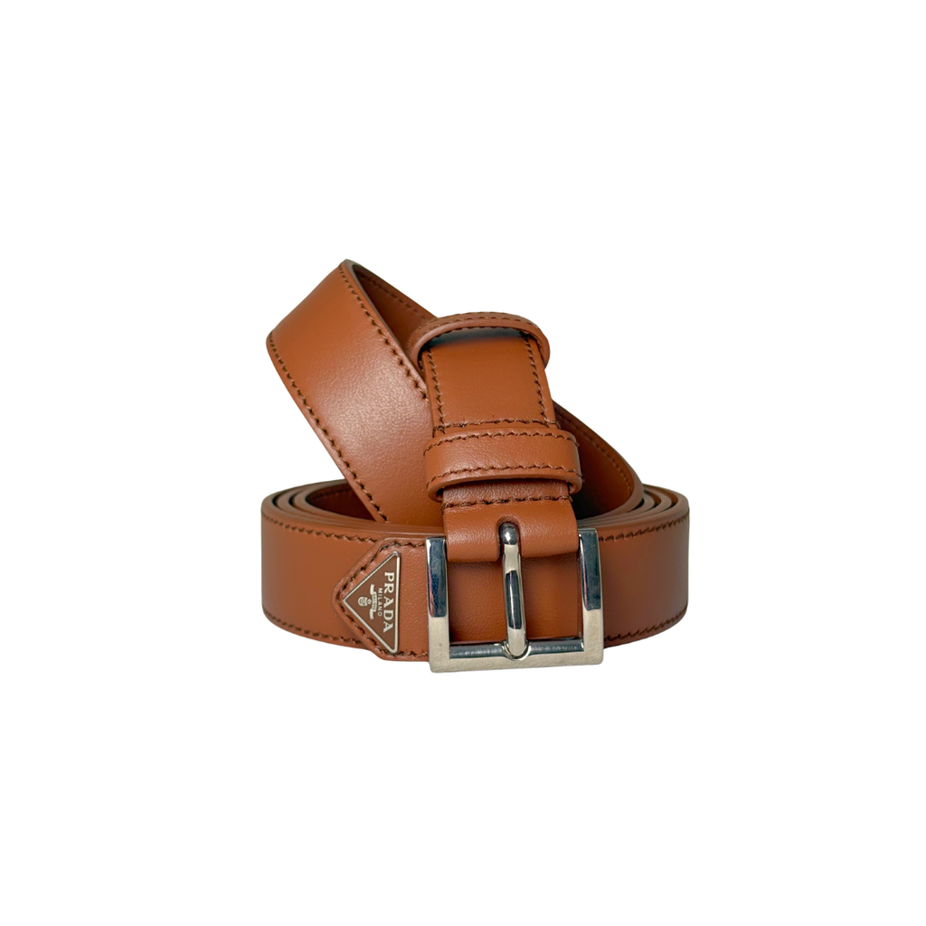 Belt Brown Silver Hardware Size 90/36