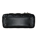 Lady Dior Mini Black Lambskin Leather Silver Hardware
