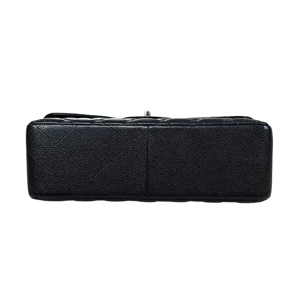Classic Double Flap Jumbo Black Caviar Leather Silver Hardware Series 26