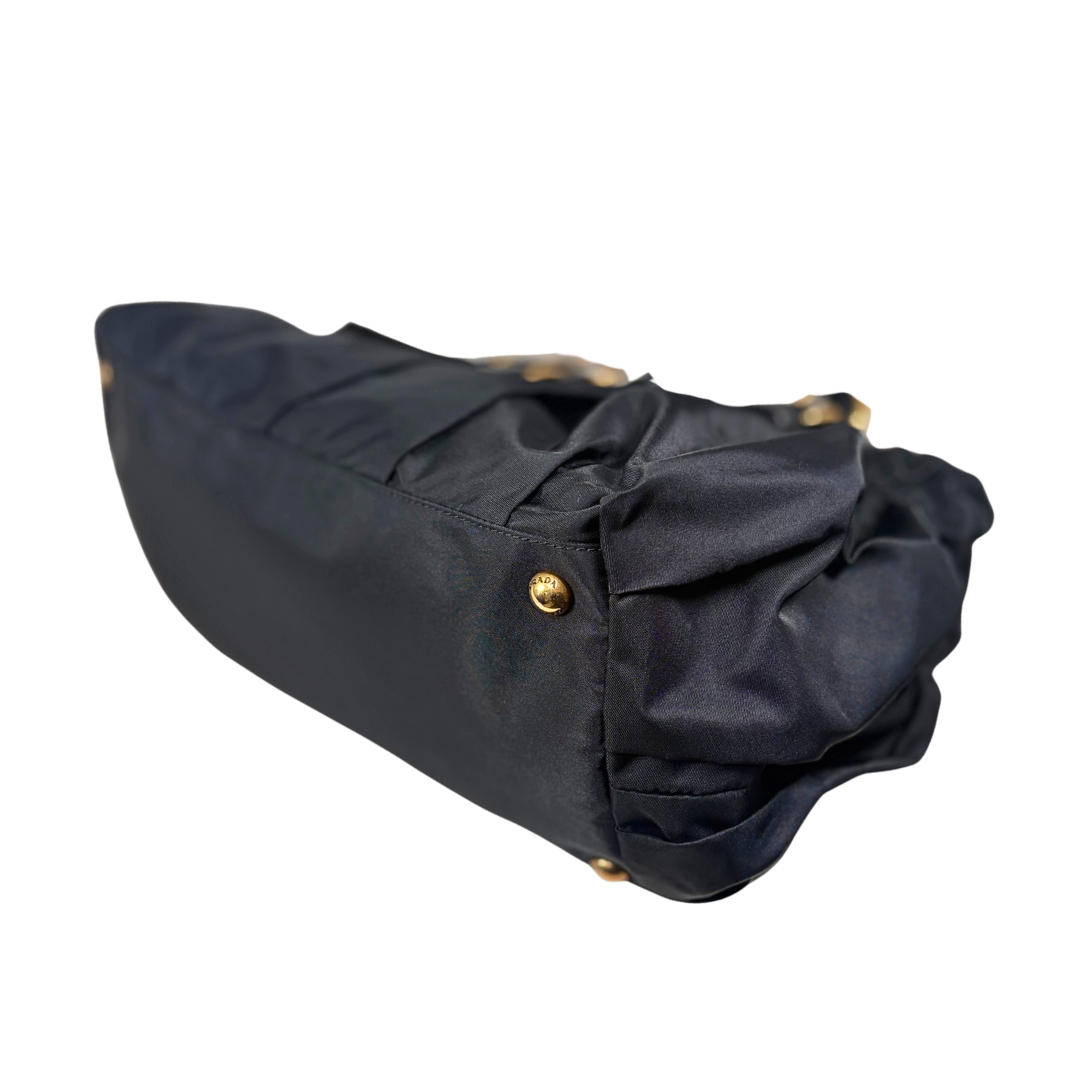 Tessuto Nylon Gaufre Tote Bag Gold Hardware