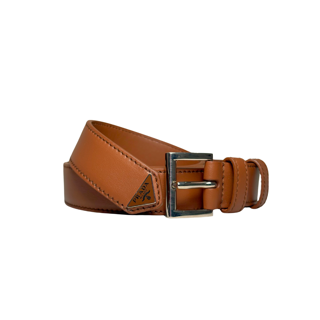 Belt Brown Silver Hardware Size 90/36