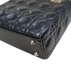 Lady Dior Mini Black Lambskin Leather Gold Hardware