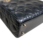 Lady Dior Mini Black Lambskin Leather Gold Hardware