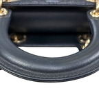 Lady Dior Mini Black Lambskin Leather Gold Hardware