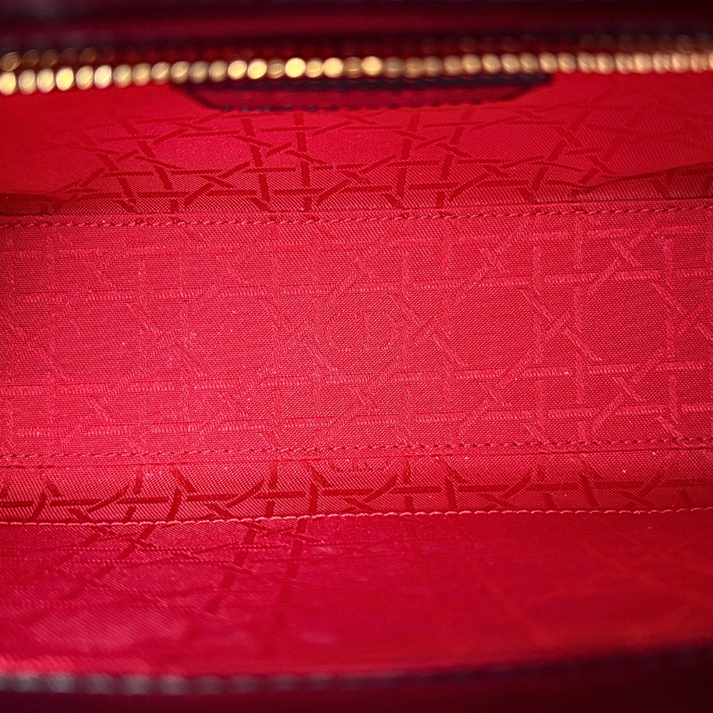 Lady Dior Mini Black Lambskin Leather Gold Hardware