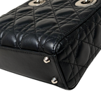 Lady Dior Mini Black Lambskin Leather Silver Hardware