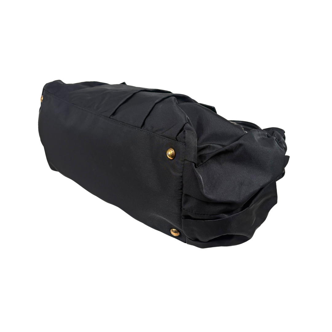 Tessuto Nylon Gaufre Tote Bag Gold Hardware
