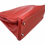 Kelly 32 Handbag Square O Taurillion Clemence Orange Palladium Hardware