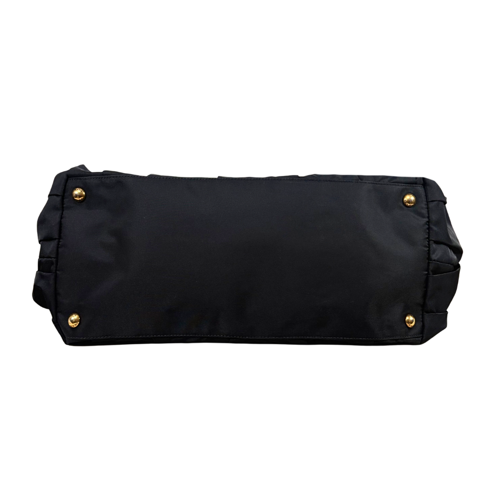 Tessuto Nylon Gaufre Tote Bag Gold Hardware
