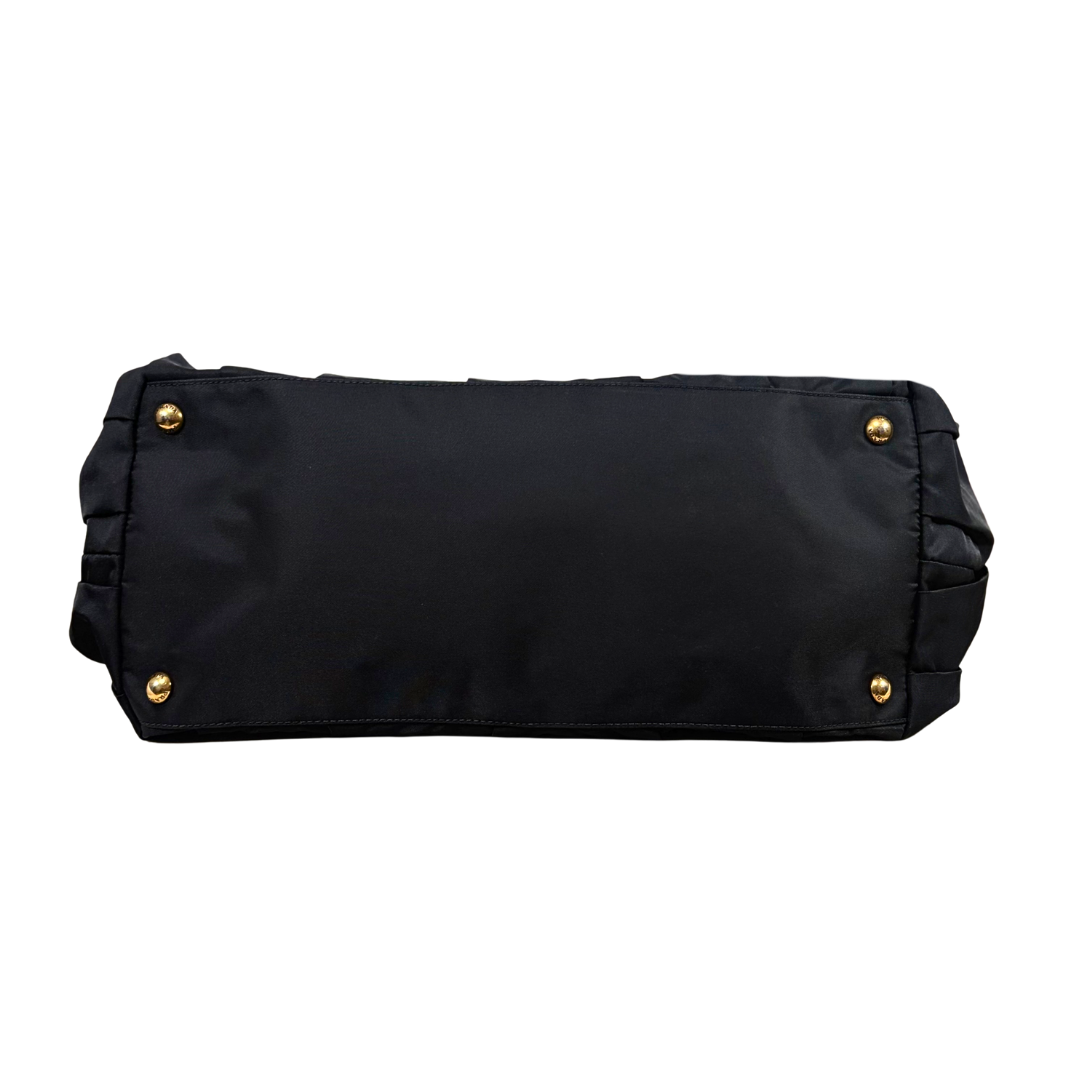 Tessuto Nylon Gaufre Tote Bag Gold Hardware