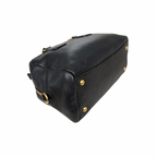 Bauletto Bag Vitello Black Daino Leather Gold Hardware