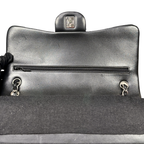Classic Double Flap Jumbo Black Lambskin Leather Silver Hardware Series 26