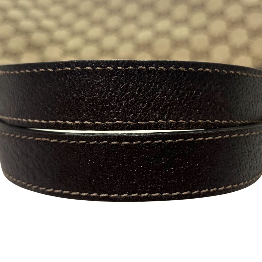 Abbey D-Ring Brown GG Canvas Silver Hardware