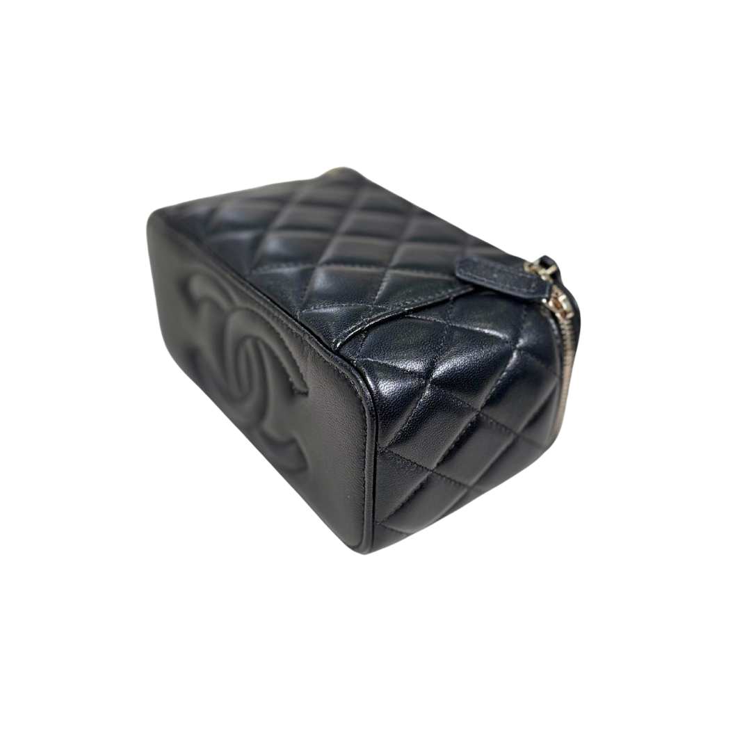 Vanity Case Pearl Crush Lambskin Leather Gold Hardware Microchip