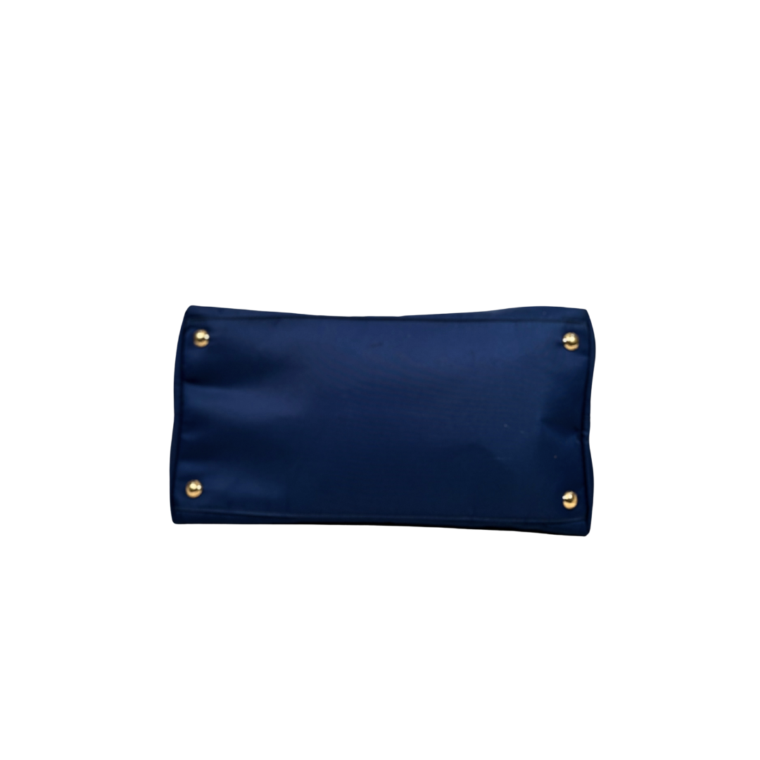 Tessuto Nylon Bag Blue Gold Hardware