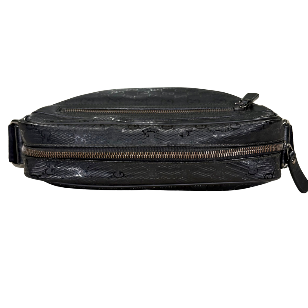 Imprime Messenger Bag Black GG Coated Canvas Silver-Tone Hardware