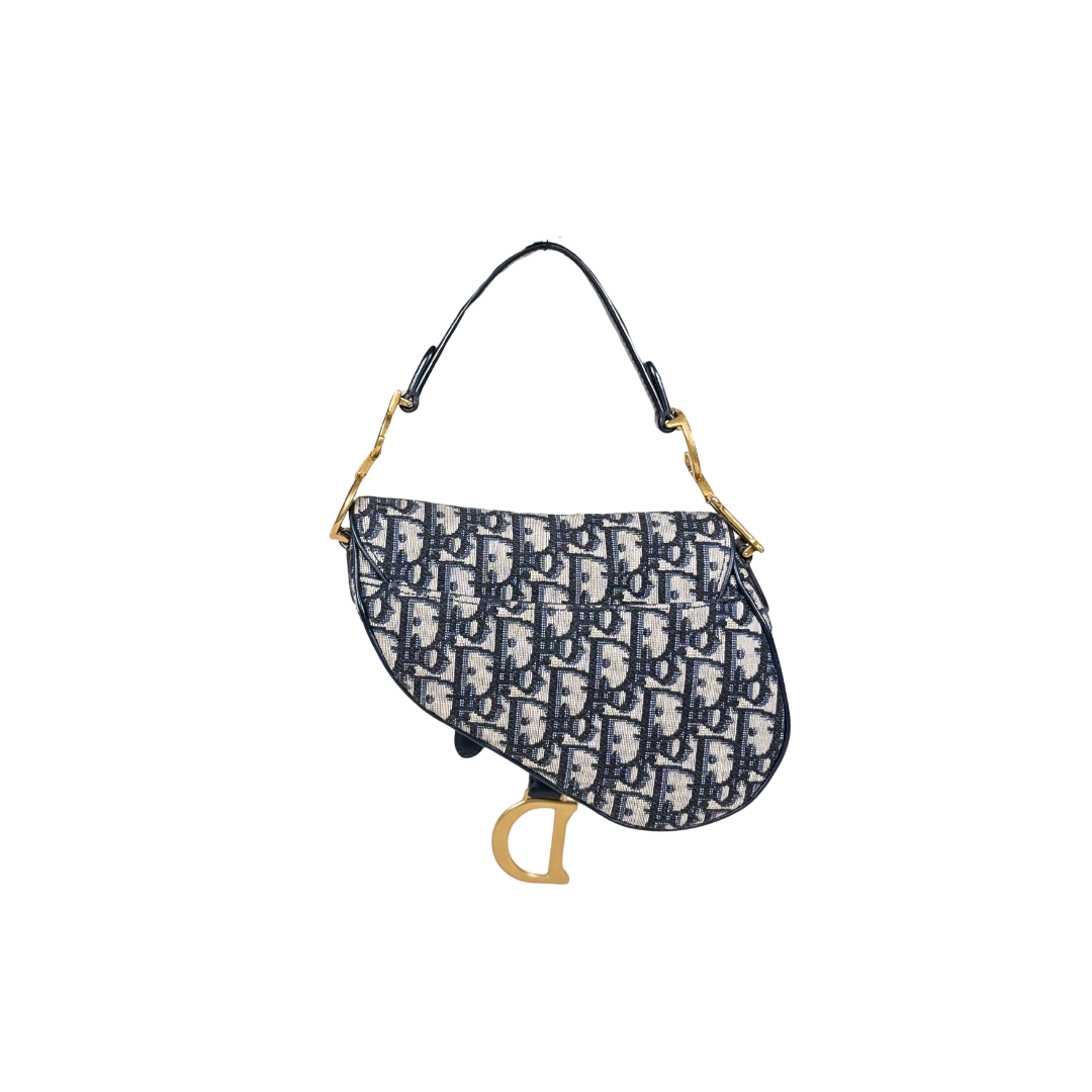 Mini Saddle Bag Oblique Jacquard Gold Hardware