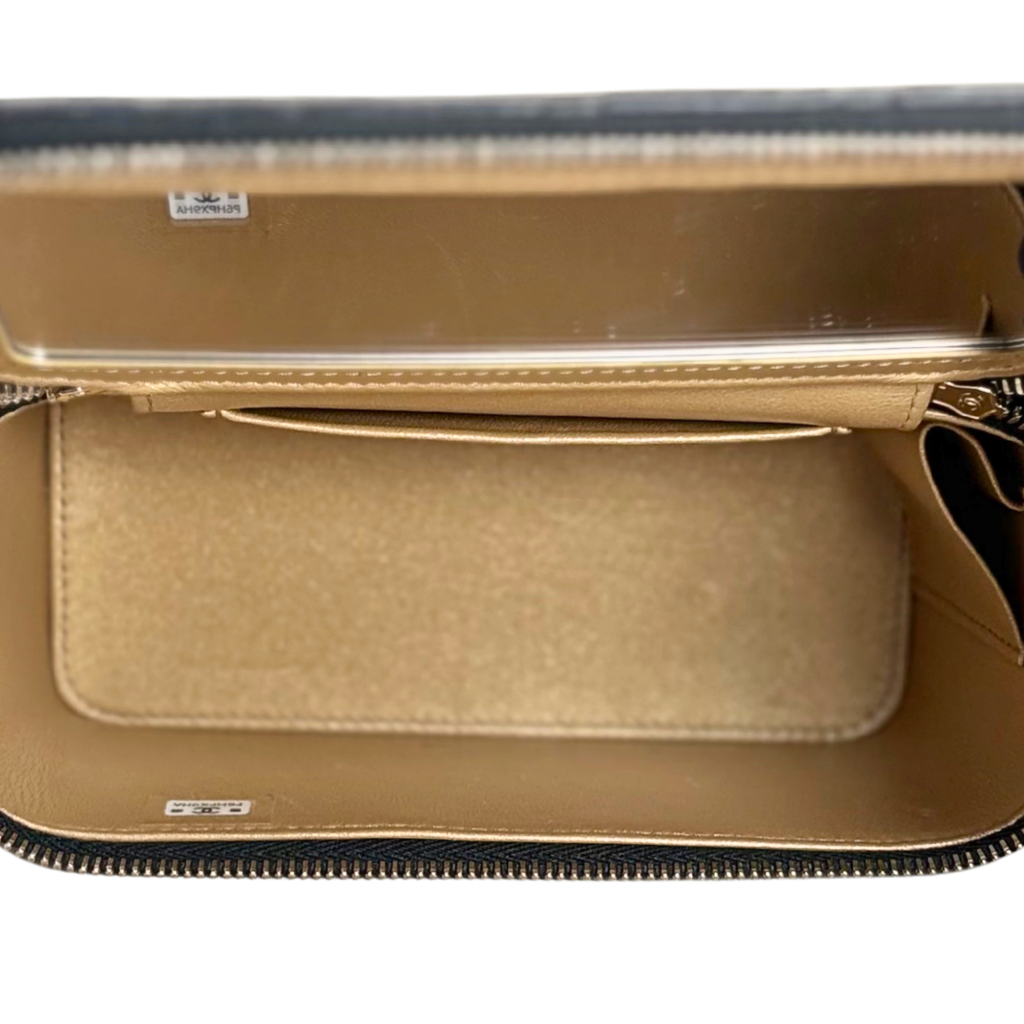 Vanity Case Pearl Crush Lambskin Leather Gold Hardware Microchip