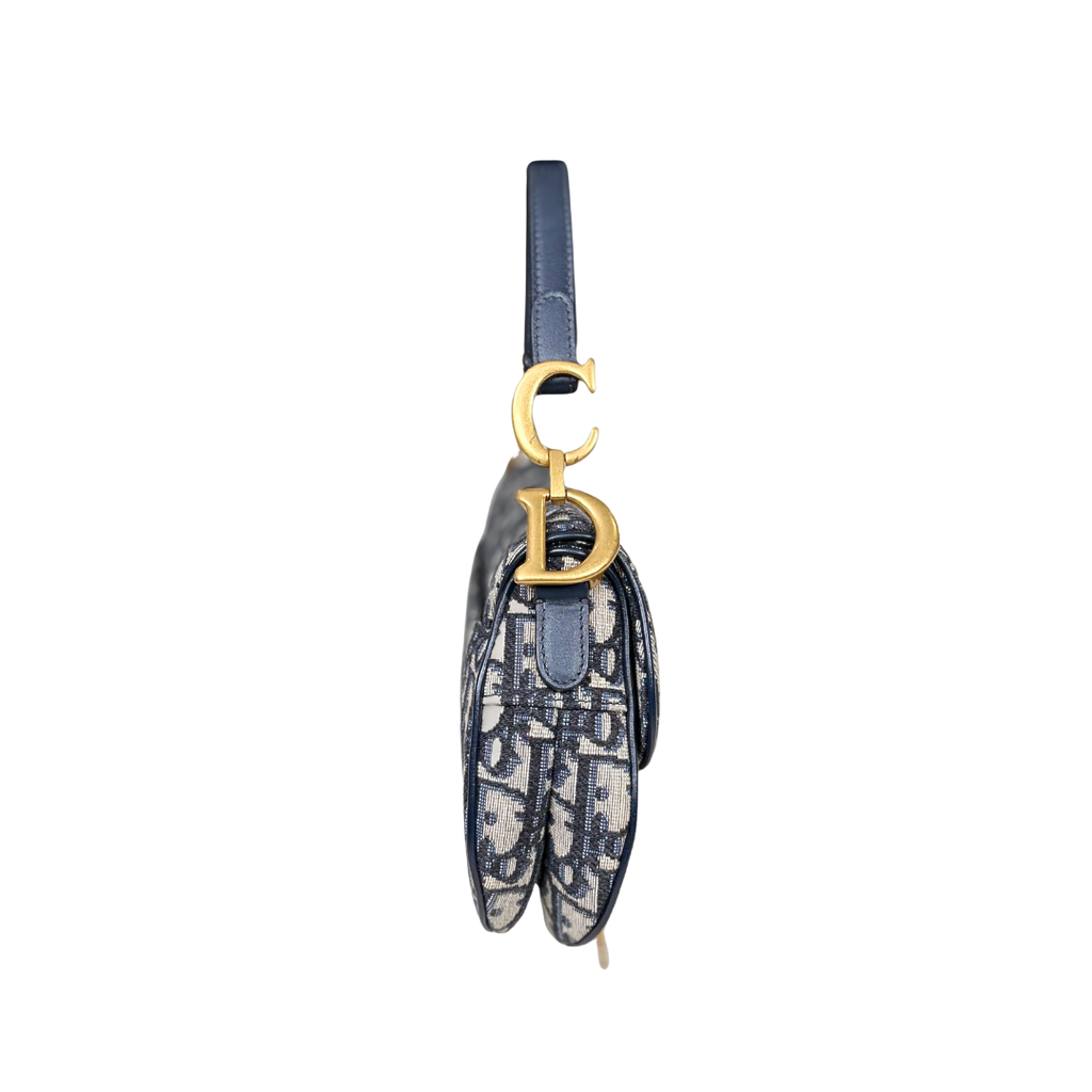 Mini Saddle Bag Oblique Jacquard Gold Hardware