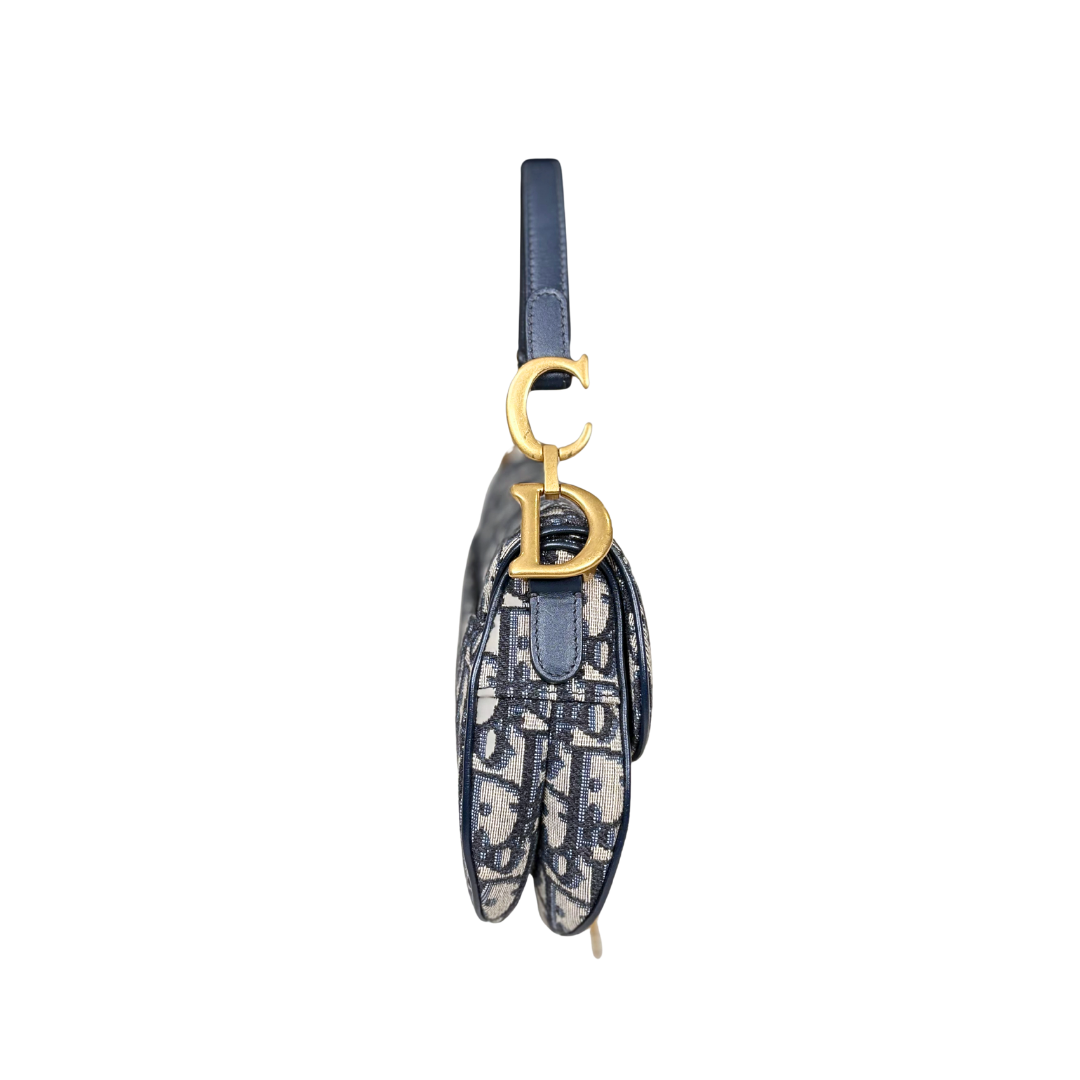Mini Saddle Bag Oblique Jacquard Gold Hardware