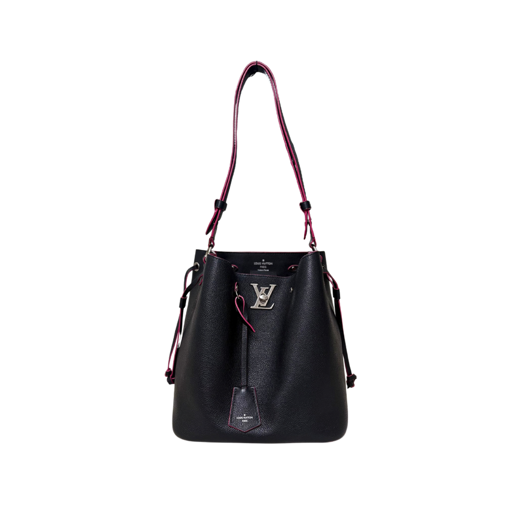 Lock Me Bucket Bag Black/Pink Silver Hardware