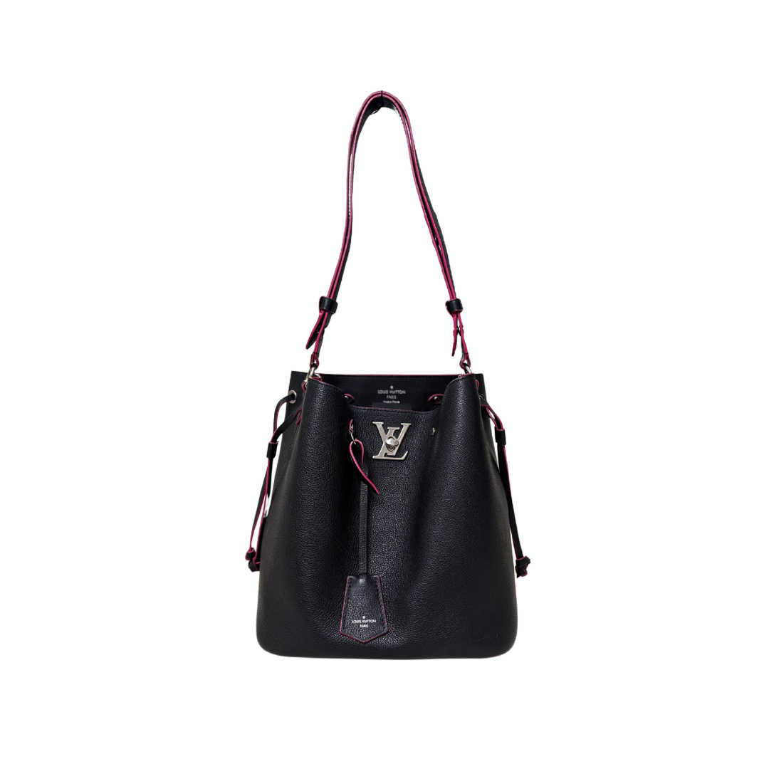 Lock Me Bucket Bag Black/Pink Silver Hardware