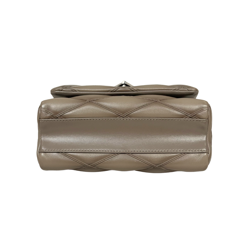Go 14 MM Mallatage Khaki Lambskin Leather Silver Hardware