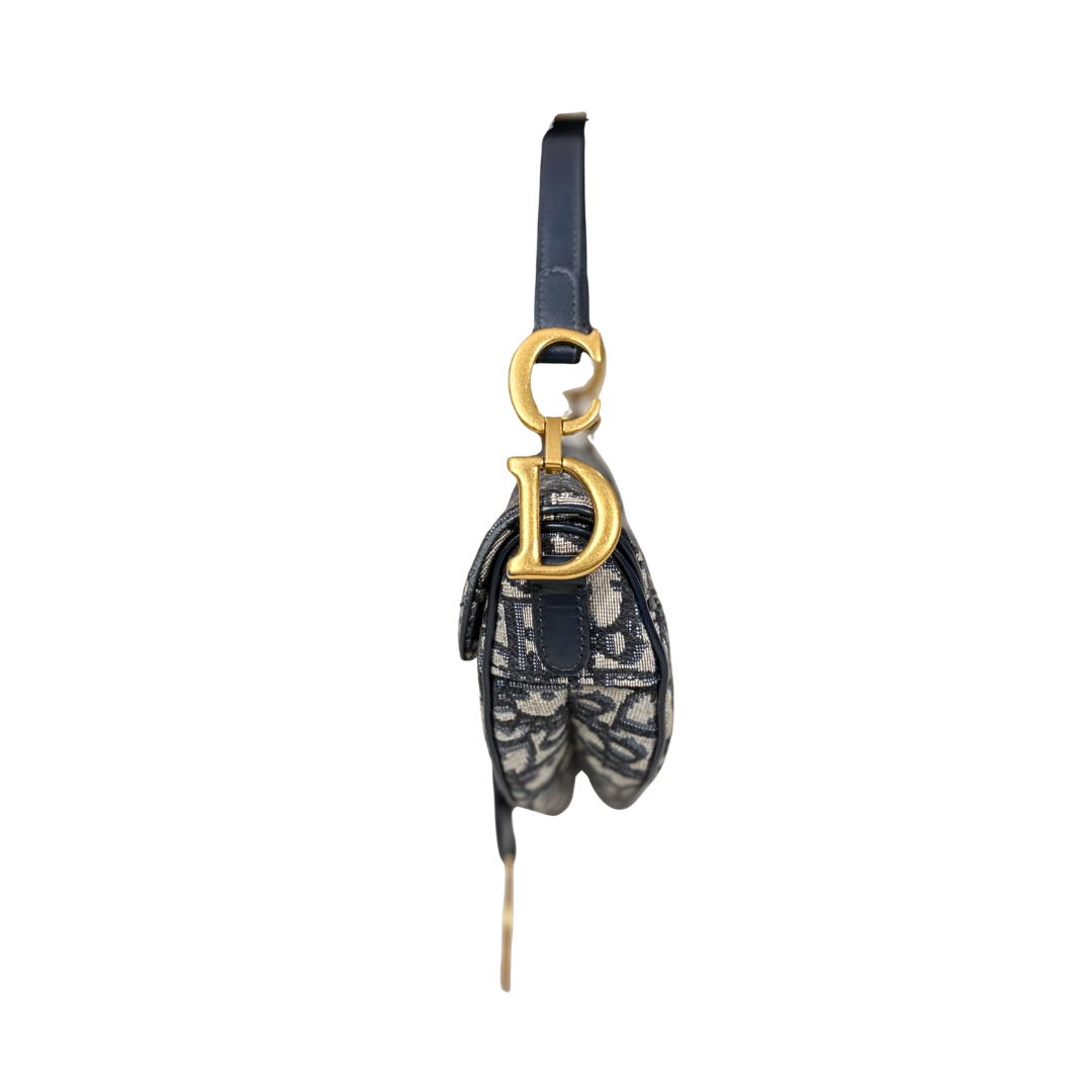 Mini Saddle Bag Oblique Jacquard Gold Hardware