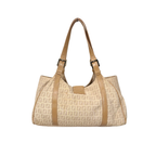 Zucchino Piccola Beige Monogram Shoulder Bag Gold Hardware