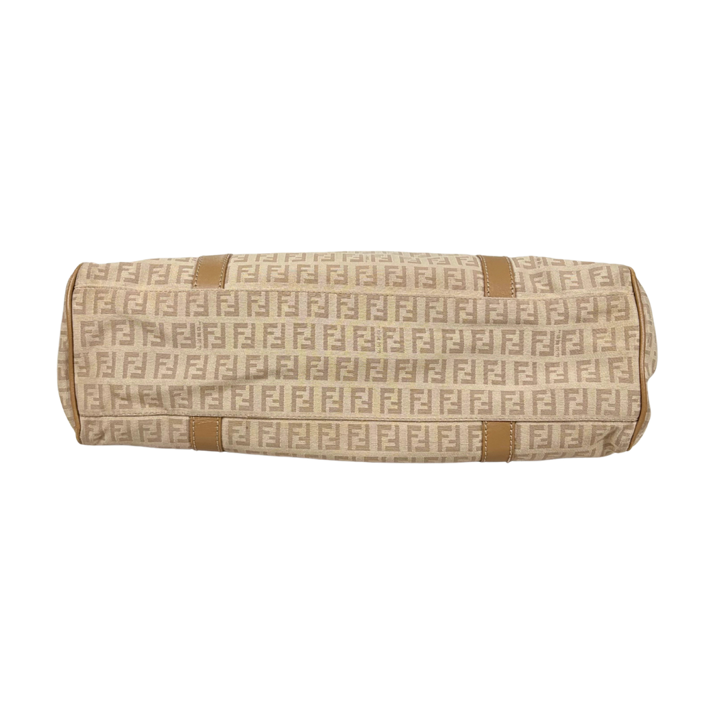 Zucchino Piccola Beige Monogram Shoulder Bag Gold Hardware