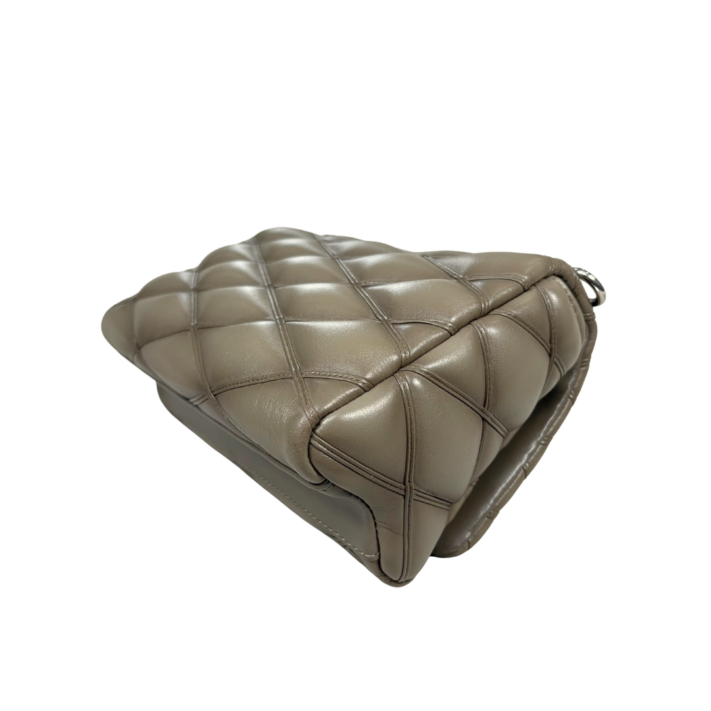 Go 14 MM Mallatage Khaki Lambskin Leather Silver Hardware