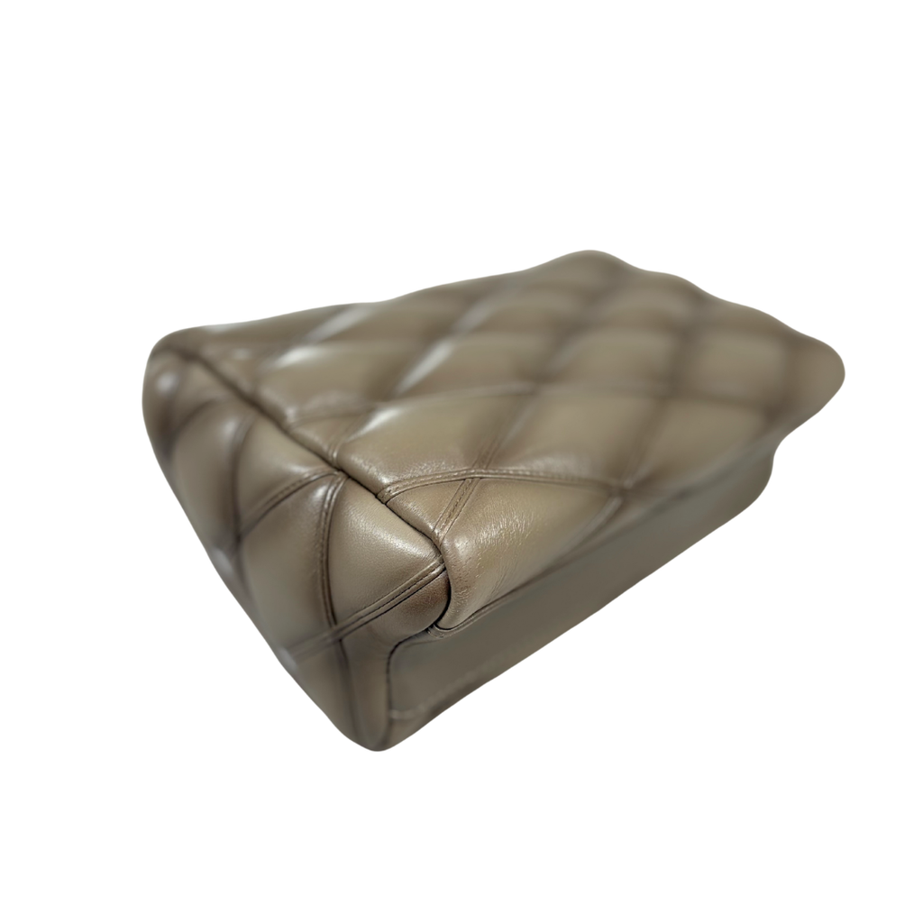 Go 14 MM Mallatage Khaki Lambskin Leather Silver Hardware