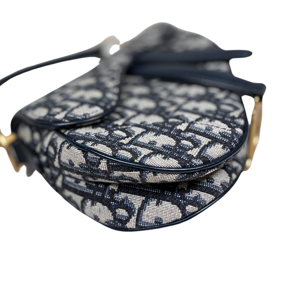 Mini Saddle Bag Oblique Jacquard Gold Hardware