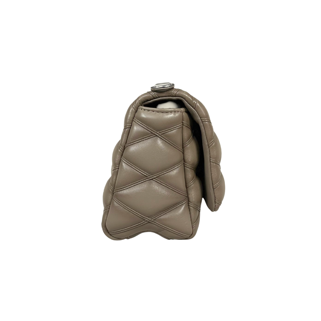 Go 14 MM Mallatage Khaki Lambskin Leather Silver Hardware